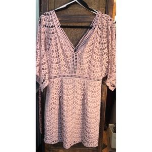 Pink Lace Mini Dress L